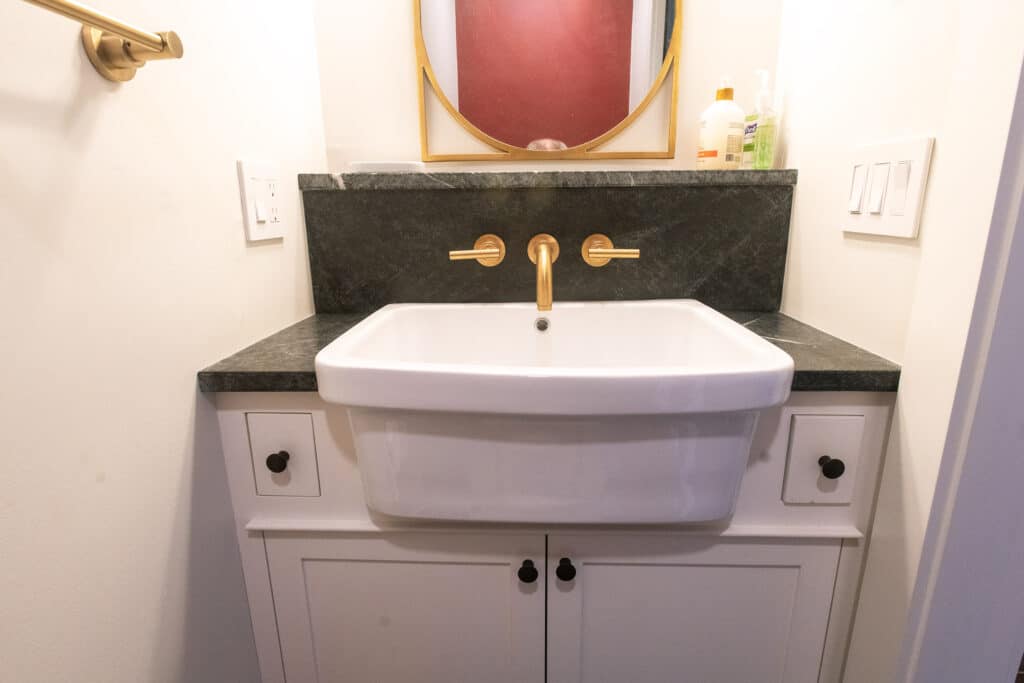 Vermont bathroom renovation showing eco-friendly upgrades